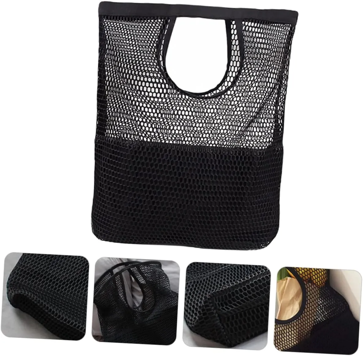 Mesh Design Shopping Tote Pouch High Capacity Reusable Beach Bag for Travel and Shopping Storage Easy to