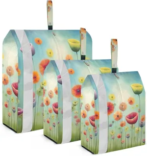 Nature Flowers Packing Cubes Set of 3, Lightweight Travel Luggage Organizers Foldable Bags for Easy Packing and Organization