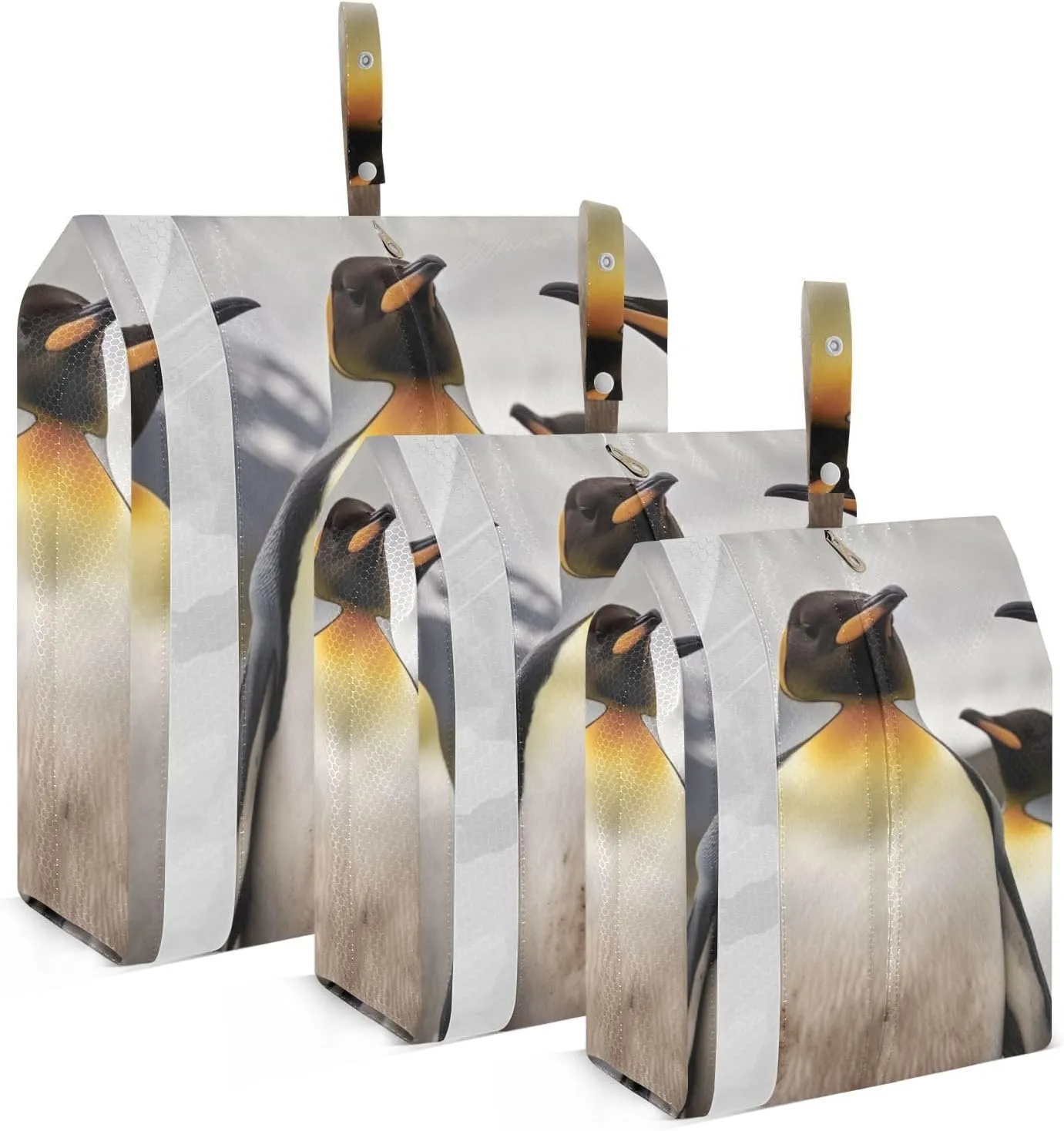 Penguins Packing Cubes Set of 3, Lightweight Travel Luggage Organizers Foldable Bags for Easy Packing and Organization