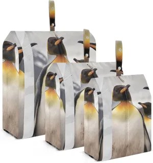 Penguins Packing Cubes Set of 3, Lightweight Travel Luggage Organizers Foldable Bags for Easy Packing and Organization
