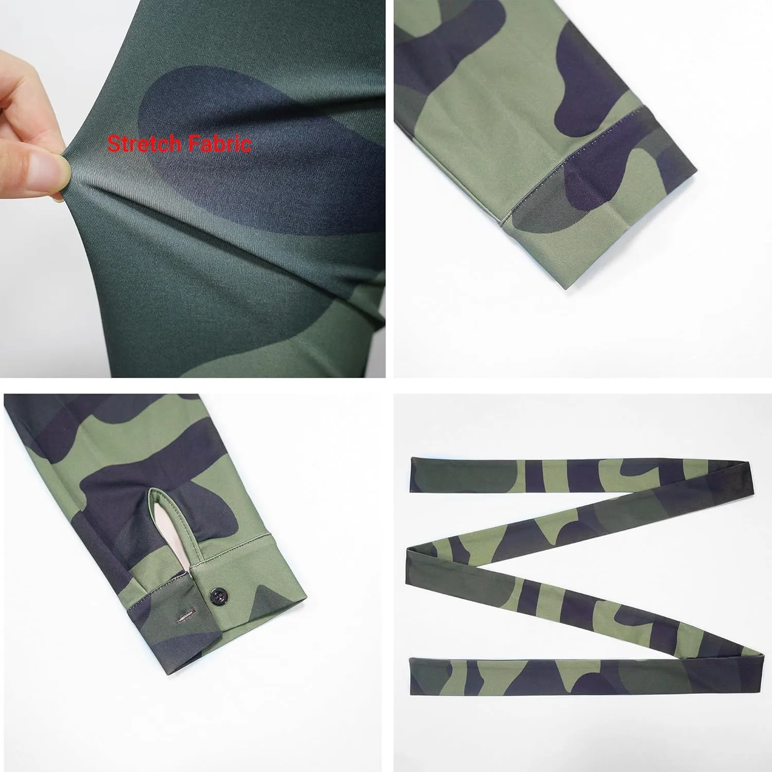 Plus Size Camo Maxi Dress for Women Stretchy V Neck Button Belt A-Line African Outfits with Pockets S-5XL