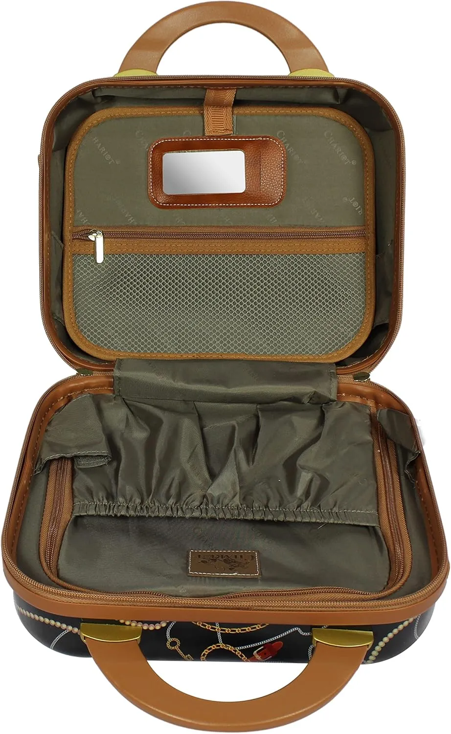 Regal Vintage Style Hardside Carry-On Retro Train Case Spinner Luggage, Black, 2-Piece Set (Tote/20-Inch)
