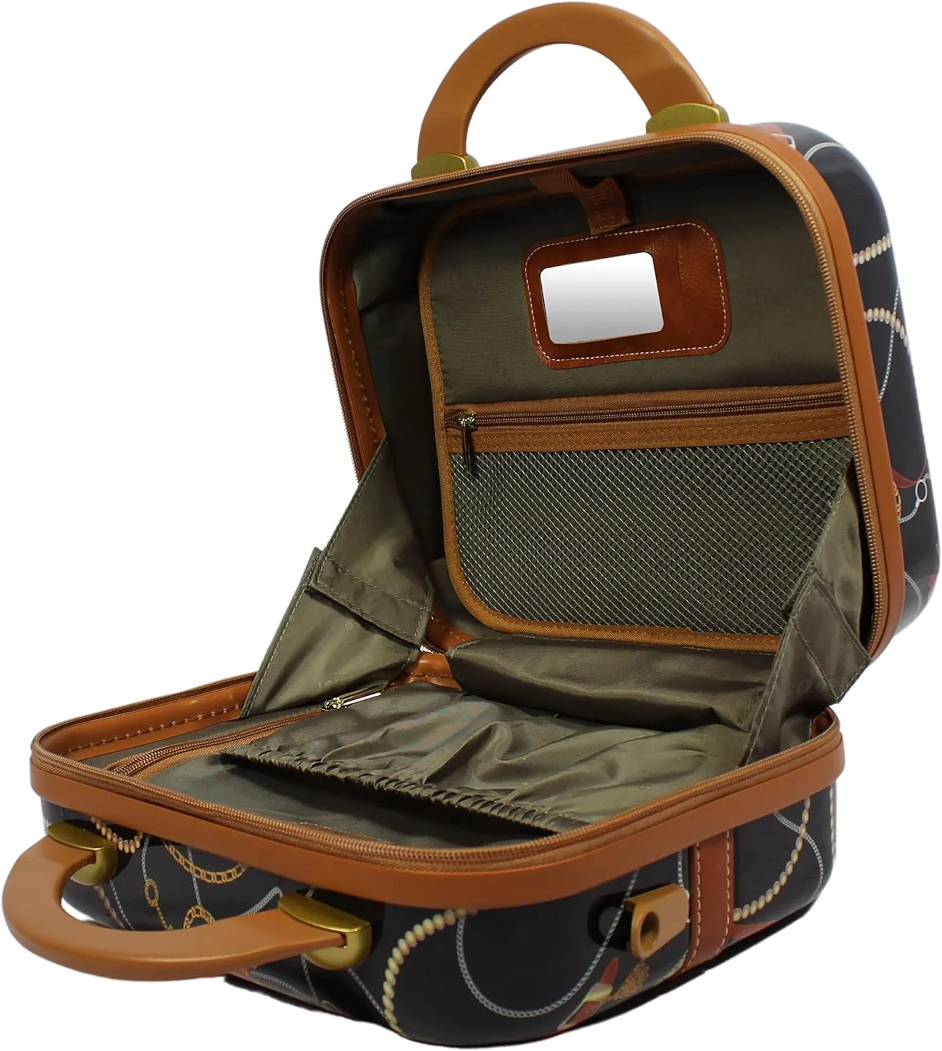 Regal Vintage Style Hardside Carry-On Retro Train Case Spinner Luggage, Black, 2-Piece Set (Tote/20-Inch)