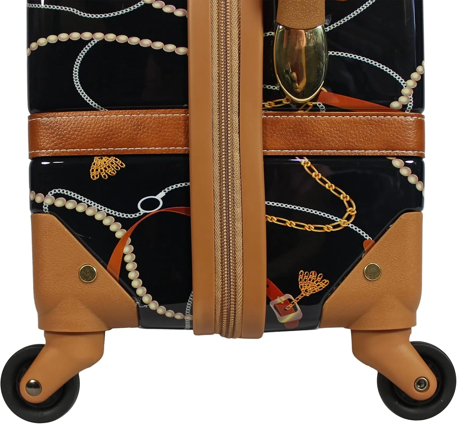 Regal Vintage Style Hardside Carry-On Retro Train Case Spinner Luggage, Black, 2-Piece Set (Tote/20-Inch)