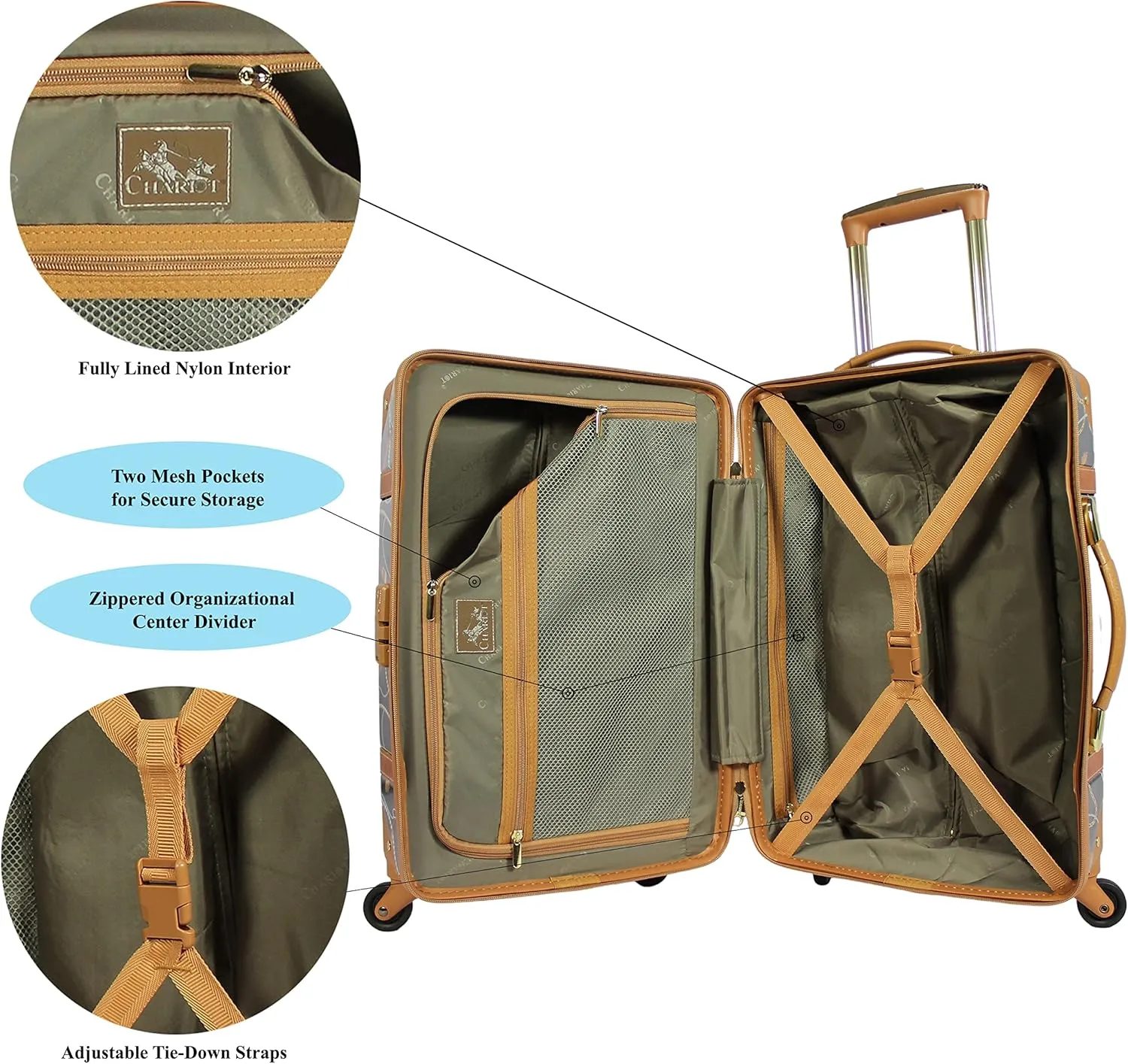 Regal Vintage Style Hardside Carry-On Retro Train Case Spinner Luggage, Black, 2-Piece Set (Tote/20-Inch)