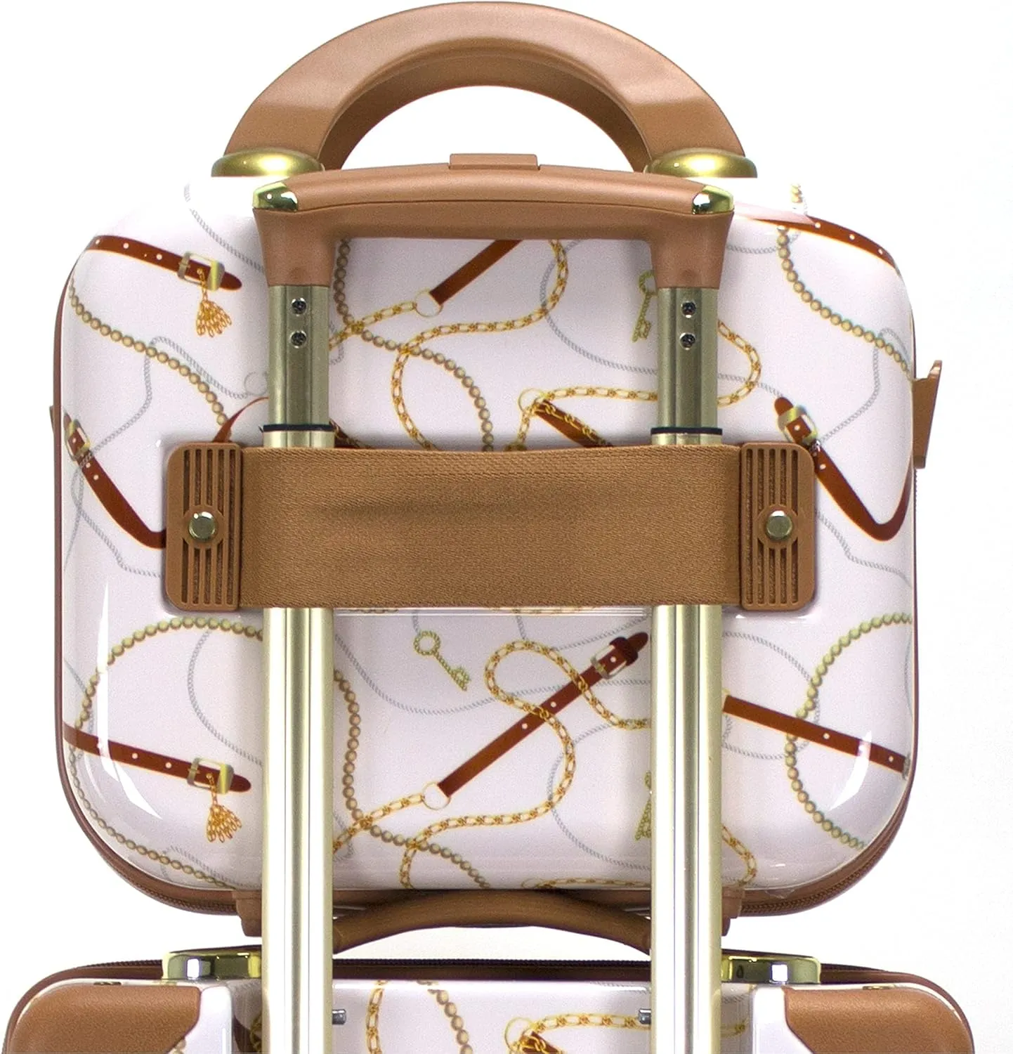 Regal Vintage Style Hardside Carry-On Retro Train Case Spinner Luggage, Ivory, 2-Piece Set (Tote/20-Inch)