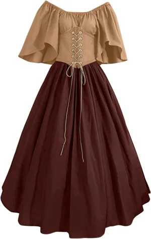 Renaissance Dresses for Women Long Sleeve Irish Over Dress Medieval Dresses Costume Medieval Costume Irish Long Over Dress