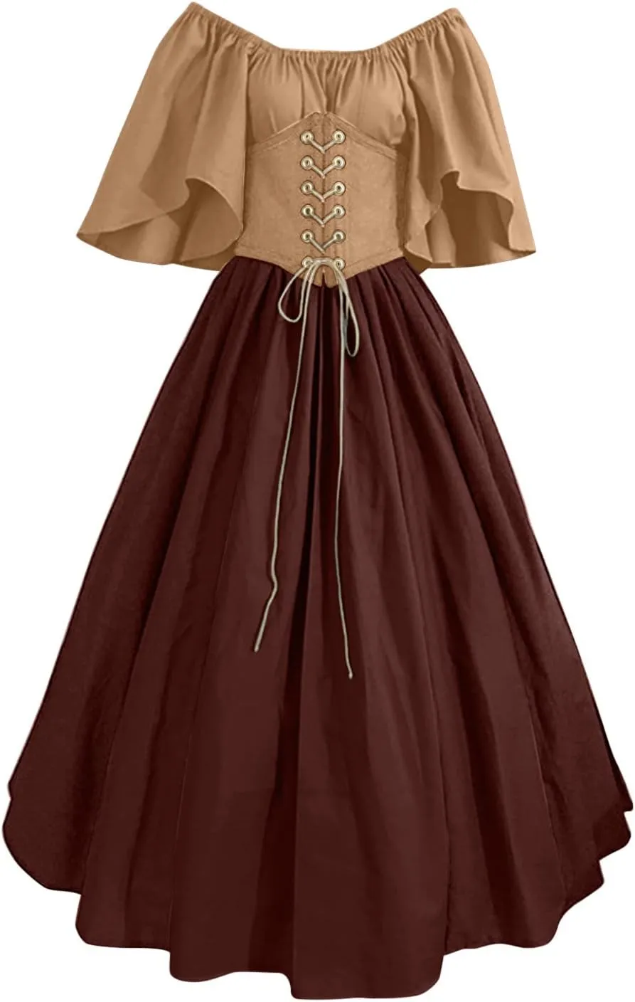 Renaissance Dresses for Women Long Sleeve Irish Over Dress Medieval Dresses Costume Medieval Costume Irish Long Over Dress
