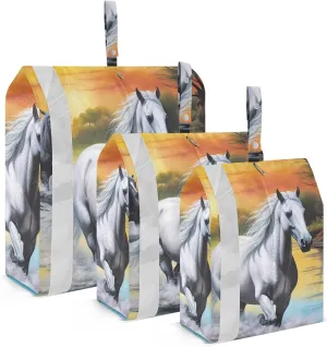 River Horses Packing Cubes Set of 3, Lightweight Travel Luggage Organizers Foldable Bags for Easy Packing and Organization