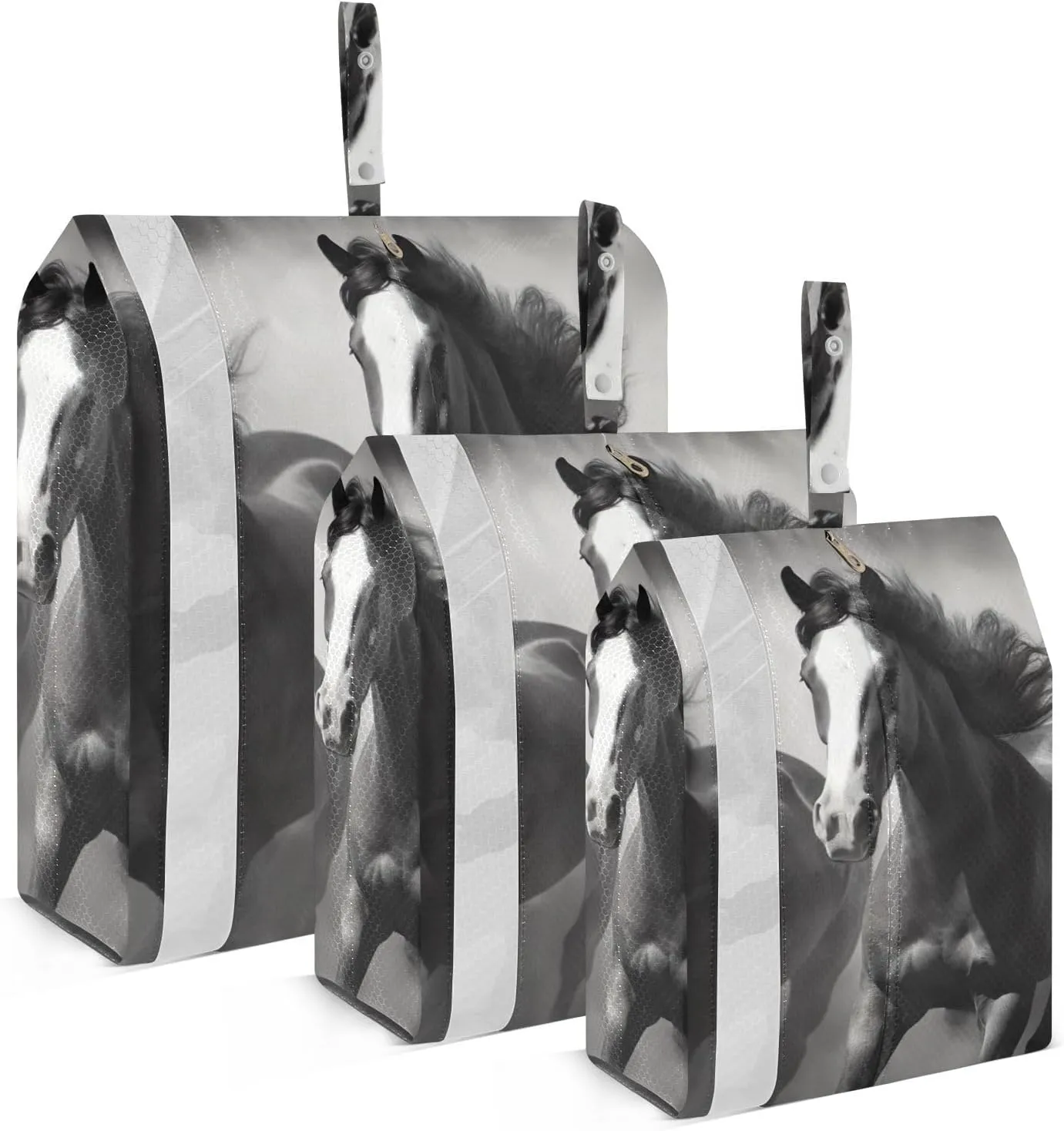Running Horses Packing Cubes Set of 3, Lightweight Travel Luggage Organizers Foldable Bags for Easy Packing and Organization