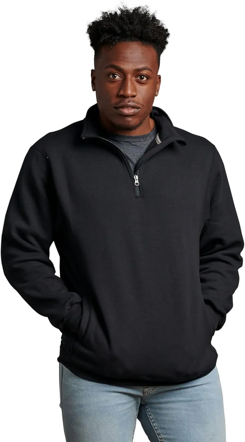 Russell Athletic Men's Dri Power Fleece Quarter Zip, Moisture Wicking, Cotton Blend, Relaxed Fit, Sizes S-4x
