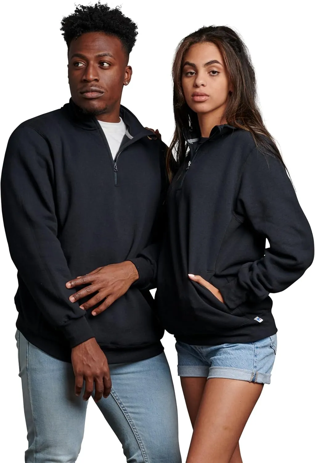 Russell Athletic Men's Dri Power Fleece Quarter Zip, Moisture Wicking, Cotton Blend, Relaxed Fit, Sizes S-4x