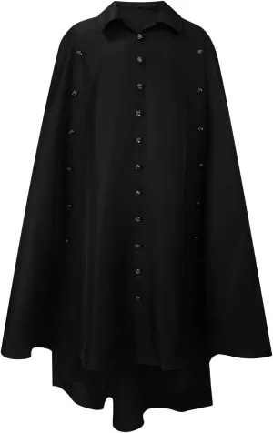 Ruziyoog Medieval Hooded Cloak for Men Adult Renaissance Long Cape Robe Hobbit Halloween Medieval Costume Cosplay
