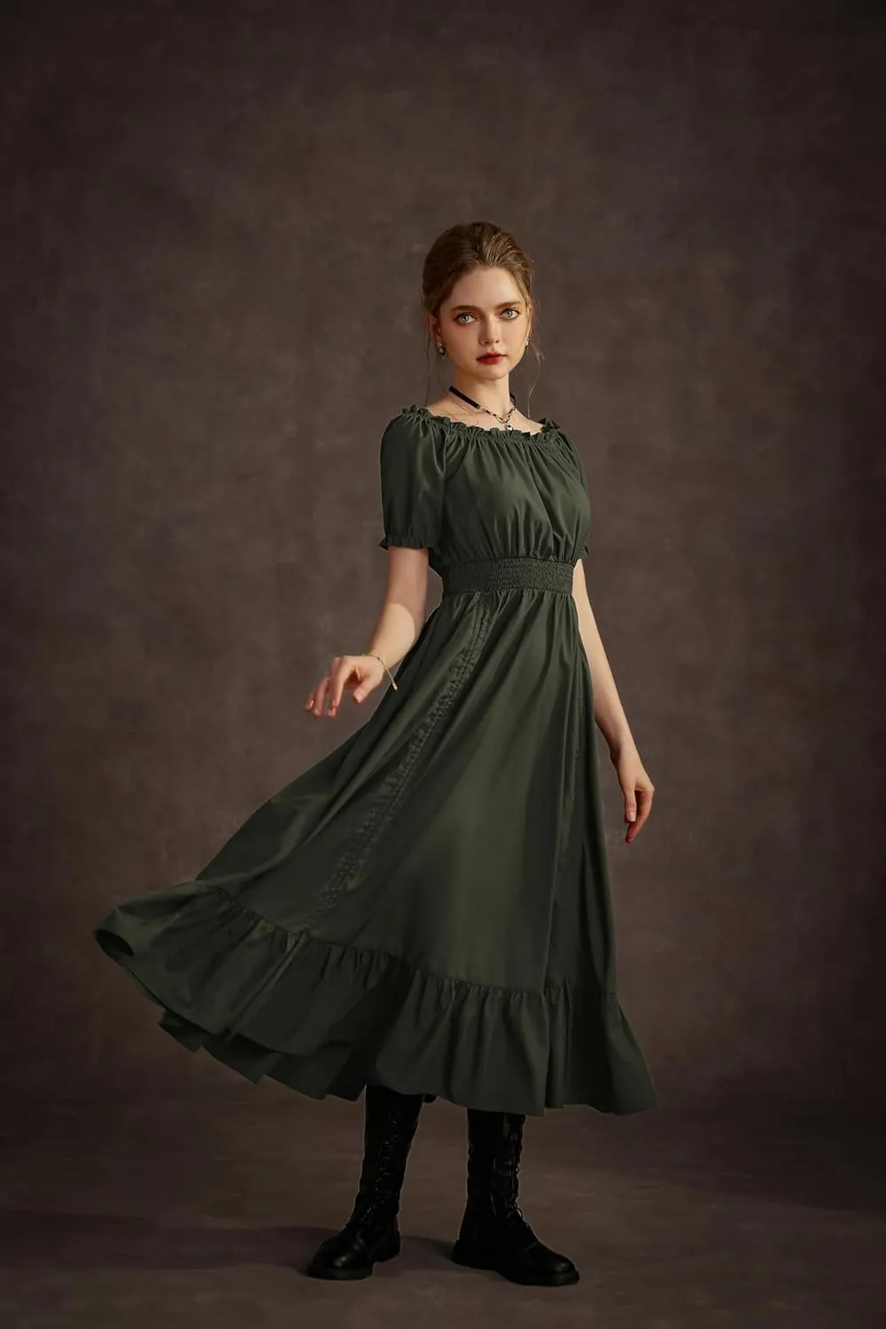 Scarlet Darkness Renaissance Costume Women Steampunk Dress Medieval Ren Faire Dress