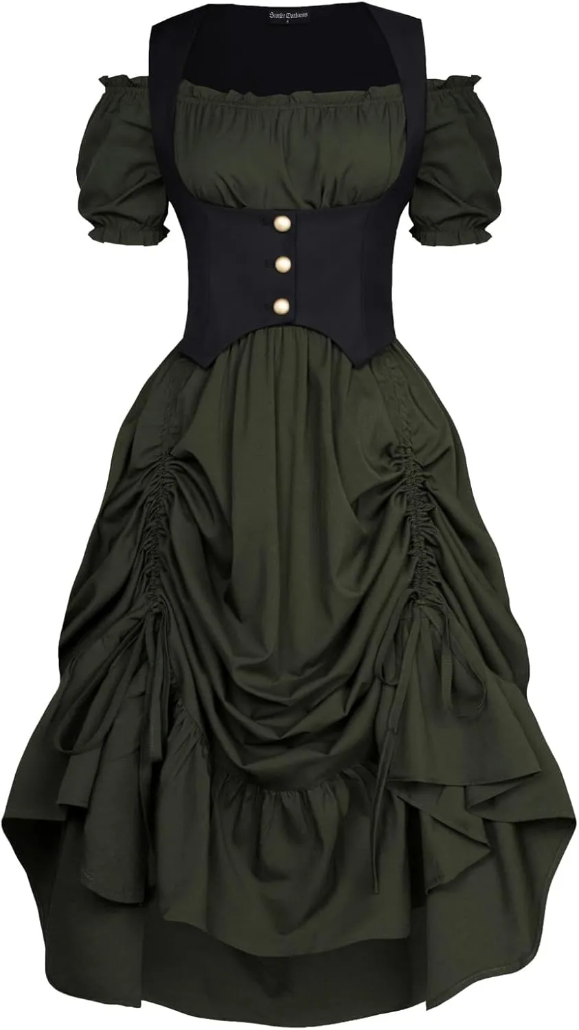Scarlet Darkness Renaissance Costume Women Steampunk Dress Medieval Ren Faire Dress