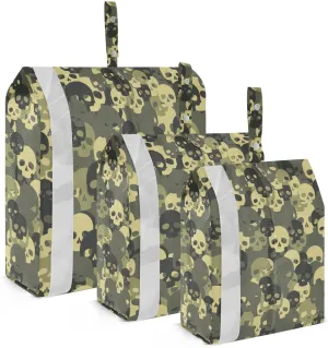 Skull Camoouflage Packing Cubes Set of 3, Lightweight Travel Luggage Organizers Foldable Bags for Easy Packing and Organization