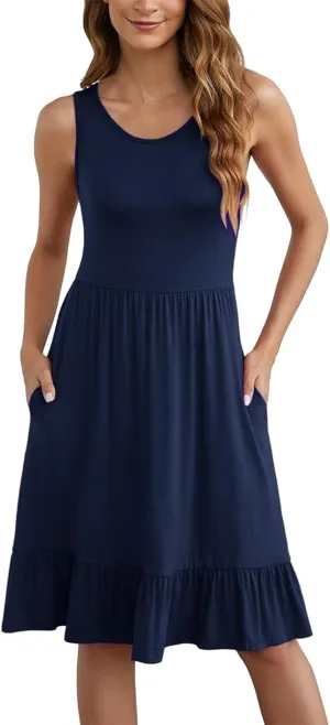 Sleeveless Knee Length Retro A Line Flared Swing Formal Prom Party Dress Floral Sleeve Dress