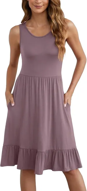 Sleeveless Knee Length Retro A Line Flared Swing Formal Prom Party Dress Floral Sleeve Dress