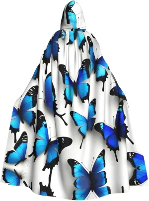 SSIMOO Many Blue Butterflies Unisex Cloak-Enthralling Vampire Cape for Halloween-A Must-Have Party Attire for Men and Women