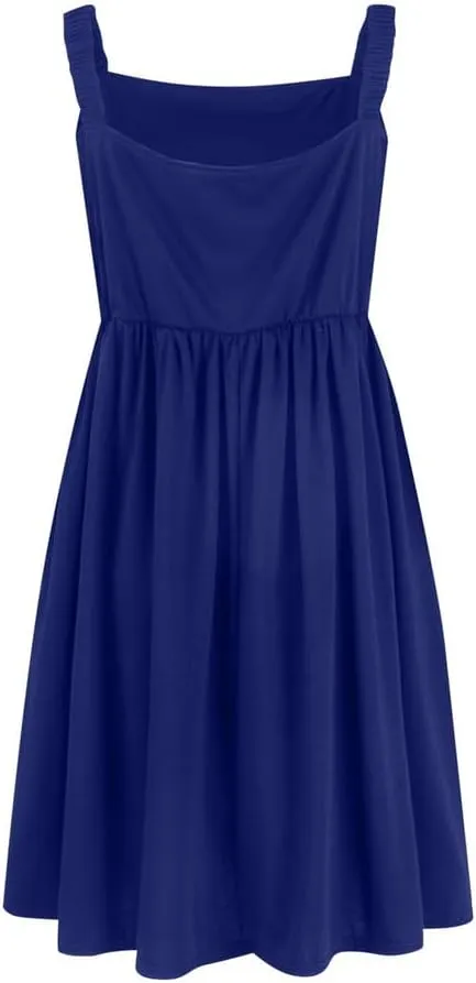 Summer Casual Cute Floral Flowy Square Neck Sundressses Women 2024 with Pocket A Line Flowy Beach Dress