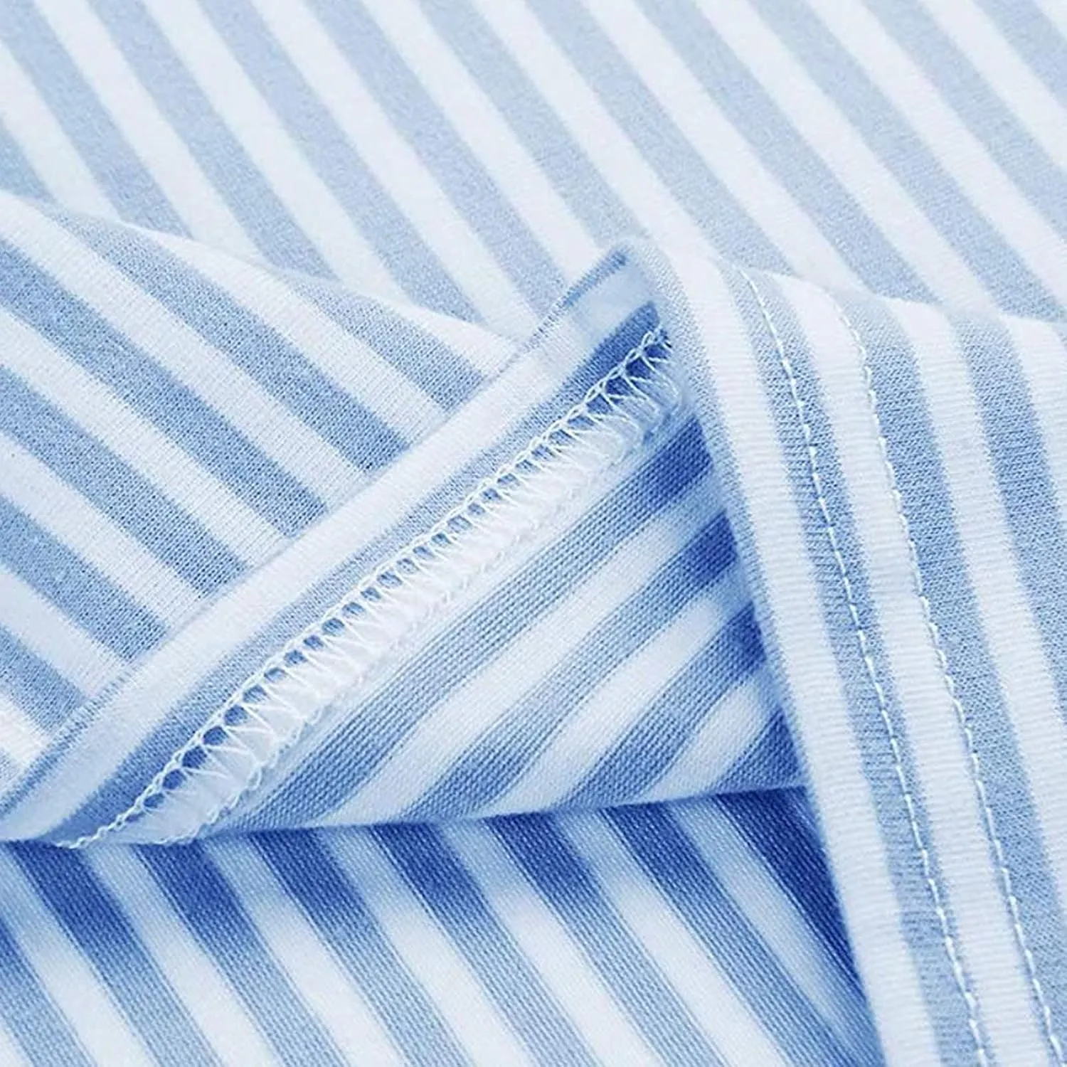 Summer Dresses for Women 2025 Striped Short Sleeve T Shirt Midi Dress Casual Tie Waist Trendy Tunic Beach Sundress