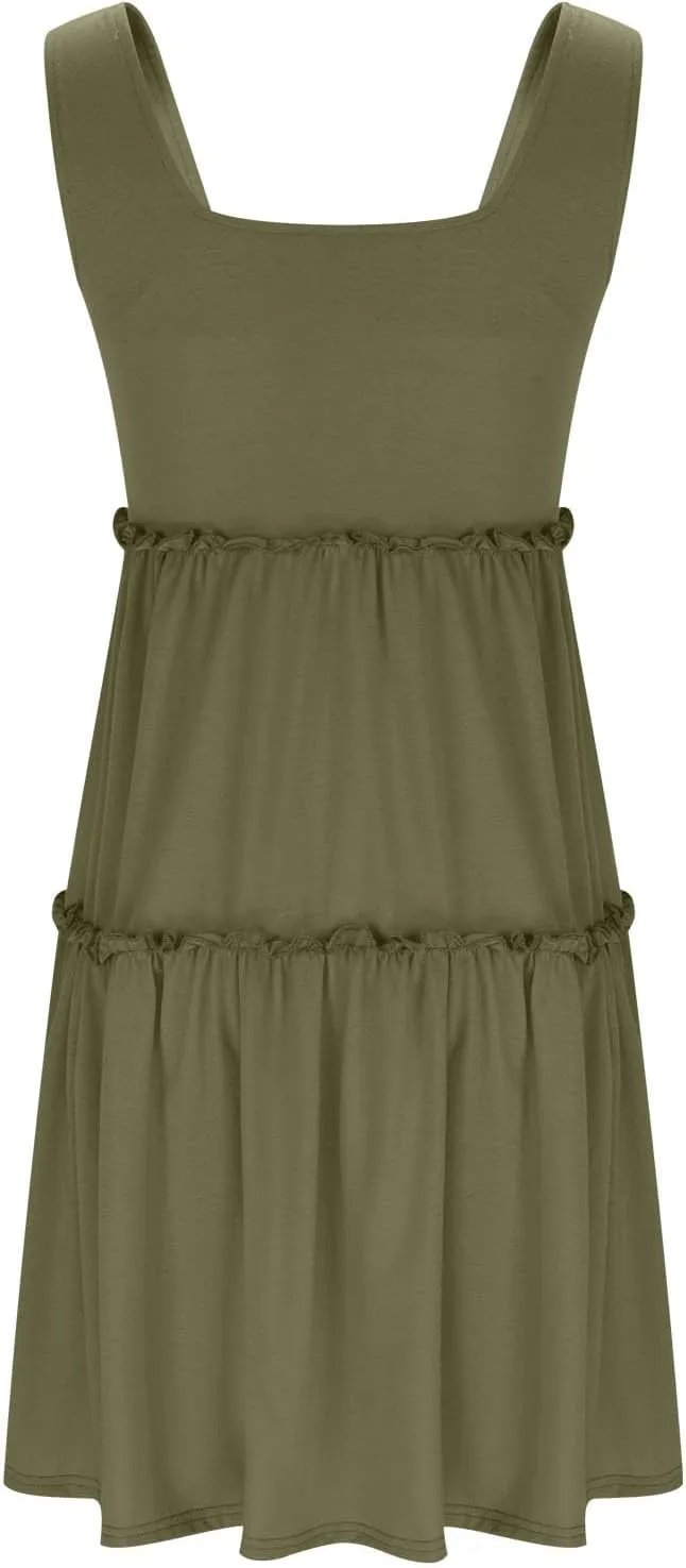 Summer Dresses for Women 2025 Vacation Knee Length Womens Sun Tank Dress Casual Sleeveless Women's Sundresses