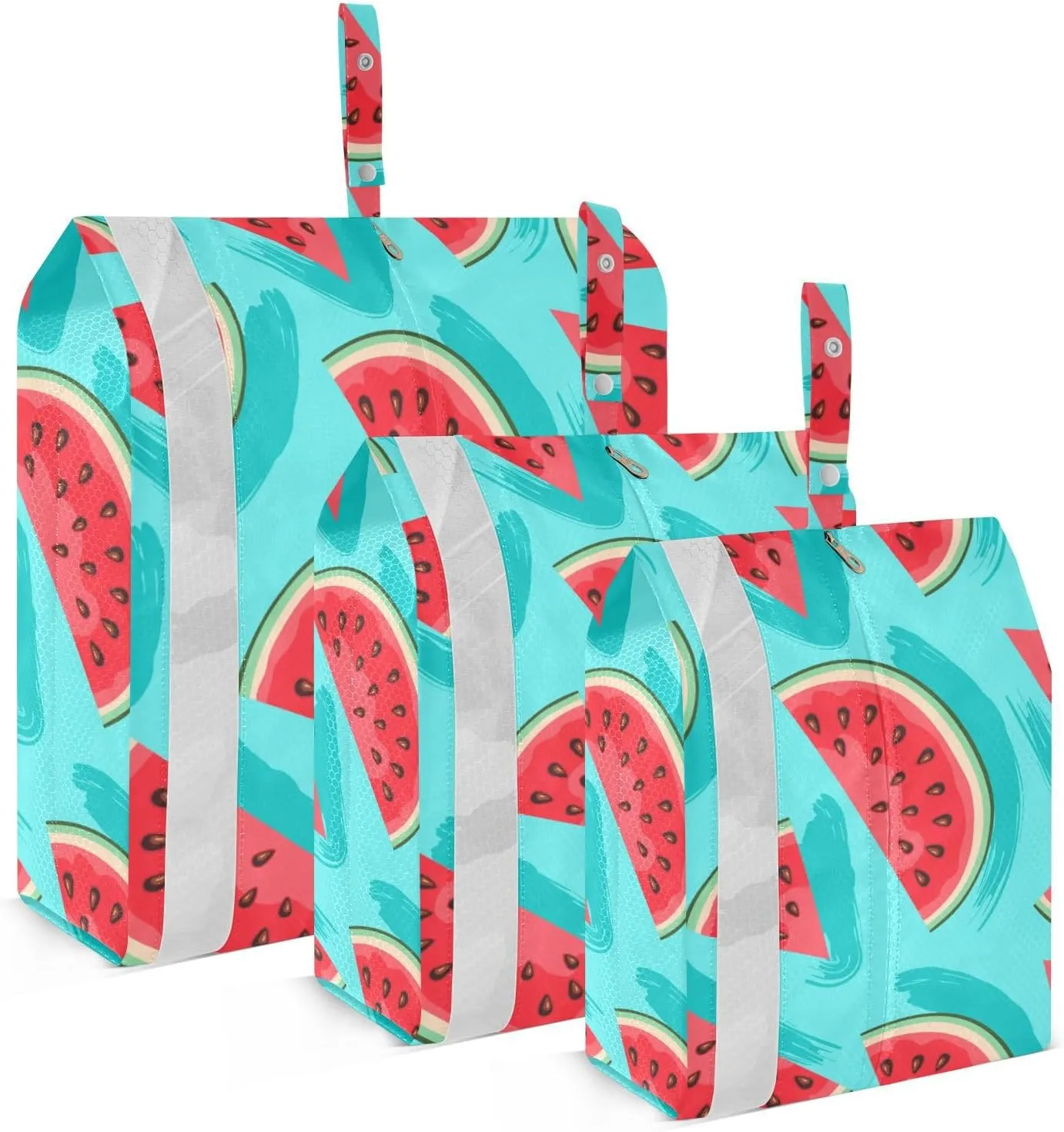 Summer Watermelon Packing Cubes Set of 3, Lightweight Travel Luggage Organizers Foldable Bags for Easy Packing and Organization