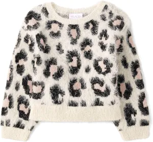 The Children's Place Girls' Long Sleeve Crew Neck Pullover Sweater