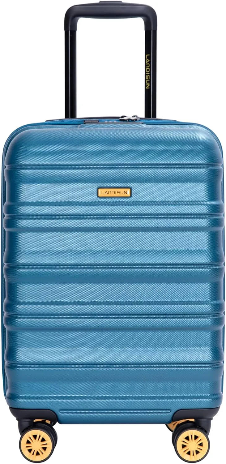Travel Made Easy with Carry On Luggage, 18.5-Inch Hard Shell Suitcase with 360 Spinner Wheels, Blue