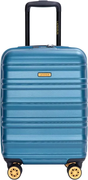 Travel Made Easy with Carry On Luggage, 18.5-Inch Hard Shell Suitcase with 360 Spinner Wheels, Blue