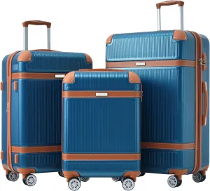 Travel Smart with 3-Piece Hardshell Luggage Set, Lightweight and Durable, Spinner Wheels for Easy Maneuverability, Blue