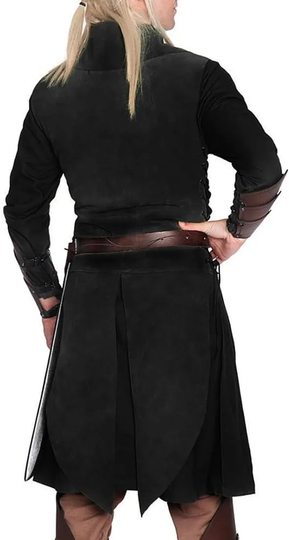Unisex Sleeveless Medieval Gothic Tailcoat Jacket Steampunk Victorian Cosplay Halloween Costume