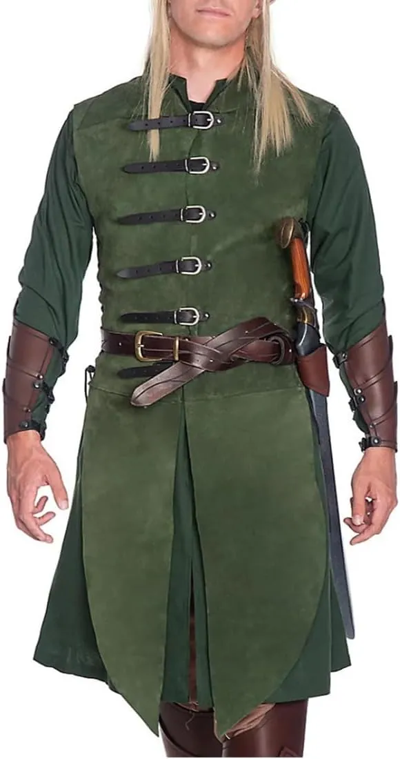 Unisex Sleeveless Medieval Gothic Tailcoat Jacket Steampunk Victorian Cosplay Halloween Costume