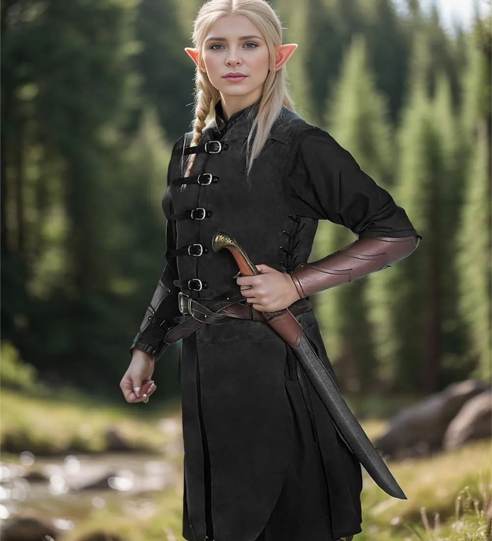 Unisex Sleeveless Medieval Gothic Tailcoat Jacket Steampunk Victorian Cosplay Halloween Costume