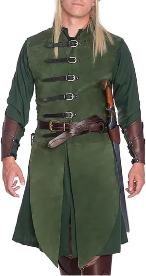Unisex Sleeveless Medieval Gothic Tailcoat Jacket Steampunk Victorian Cosplay Halloween Costume
