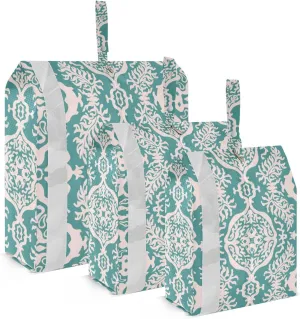 Vintage Damask Packing Cubes Set of 3, Lightweight Travel Luggage Organizers Foldable Bags for Easy Packing and Organization