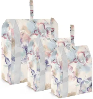 Watercolor Floral Packing Cubes Set of 3, Lightweight Travel Luggage Organizers Foldable Bags for Easy Packing and Organization