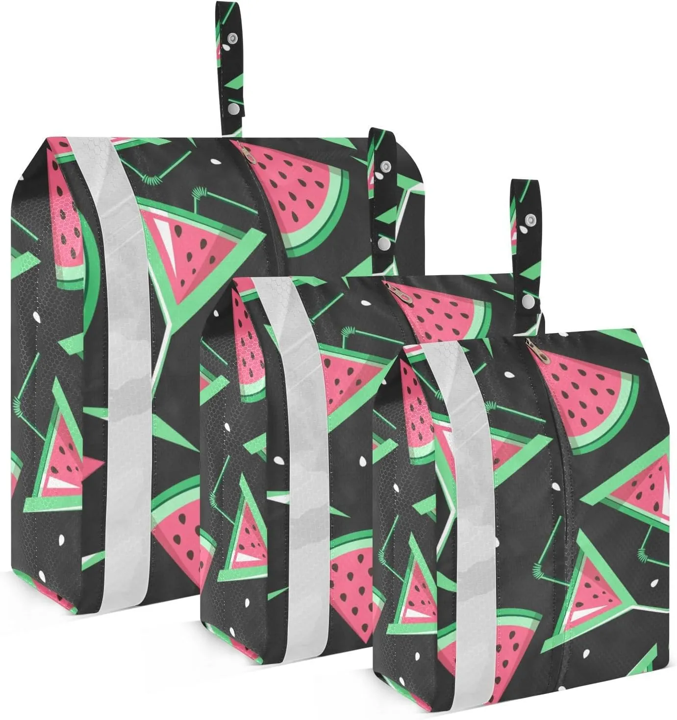 Watermelon Summer Packing Cubes Set of 3, Lightweight Travel Luggage Organizers Foldable Bags for Easy Packing and Organization