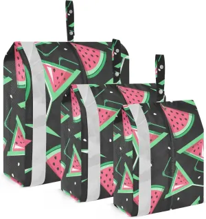 Watermelon Summer Packing Cubes Set of 3, Lightweight Travel Luggage Organizers Foldable Bags for Easy Packing and Organization