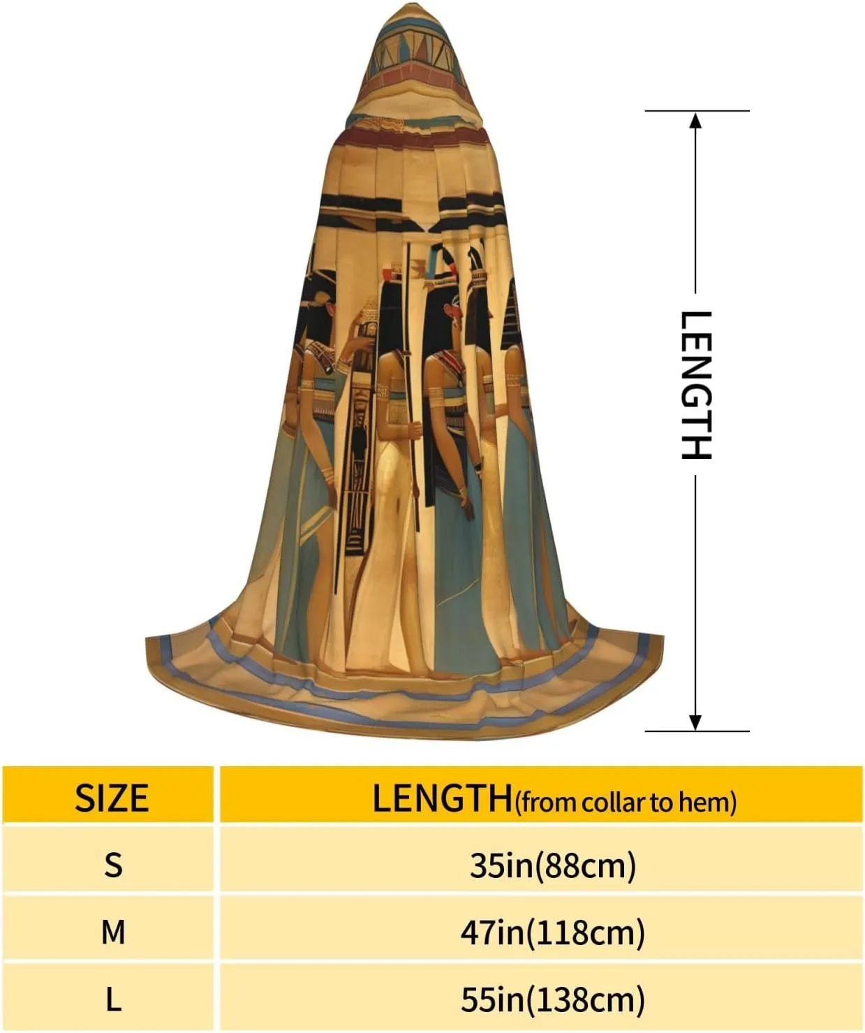women in ancient egypt print Hooded Cloak Long Hooded Cloak Halloween Cloak Costumes Hooded Cape Masquerade Dress Up