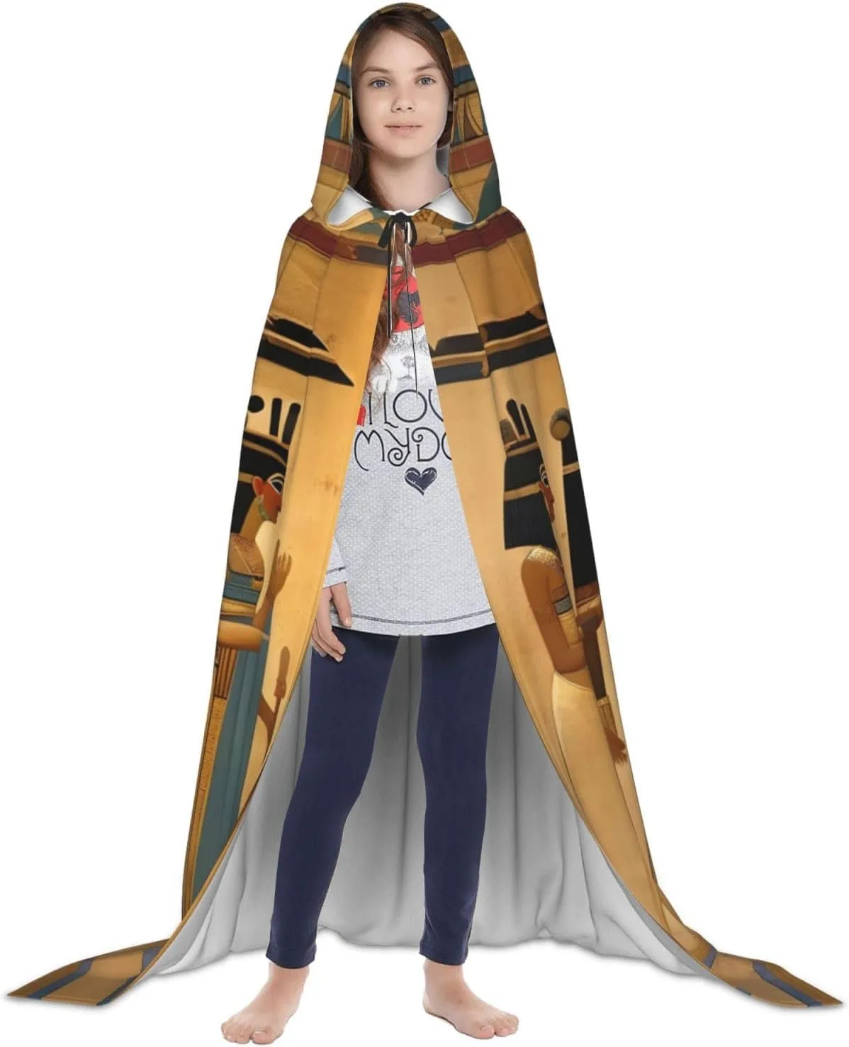 women in ancient egypt print Hooded Cloak Long Hooded Cloak Halloween Cloak Costumes Hooded Cape Masquerade Dress Up
