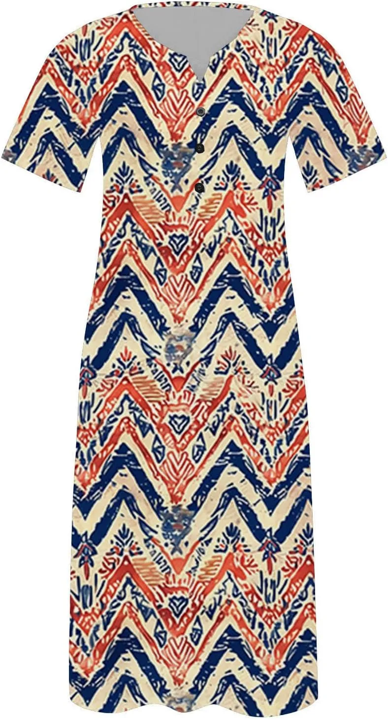 Women Summer Mini A Line Dress Short Sleeve Casual Flowy Tiered Beach Long Sundress 2025 Vacation Travel with Pockets