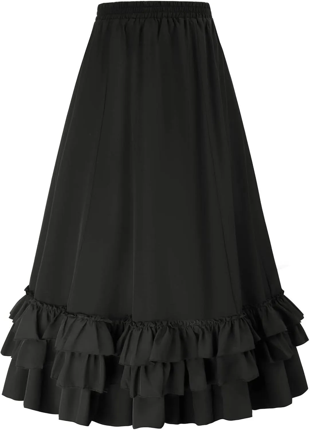 Women Victorian Skirt High Waist Medieval Maxi Skirt Ladies Multi Layered Skirt Midi Fancy Dress Gothic Steampunk Skirt