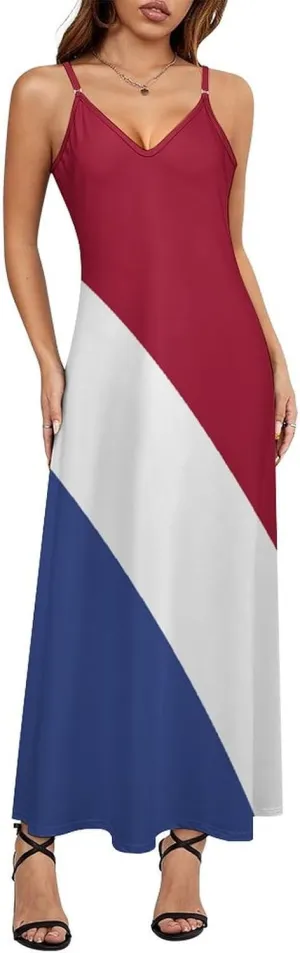 Women's Dresses North Ossetia Flag Print Casual Loose Beach Dresses