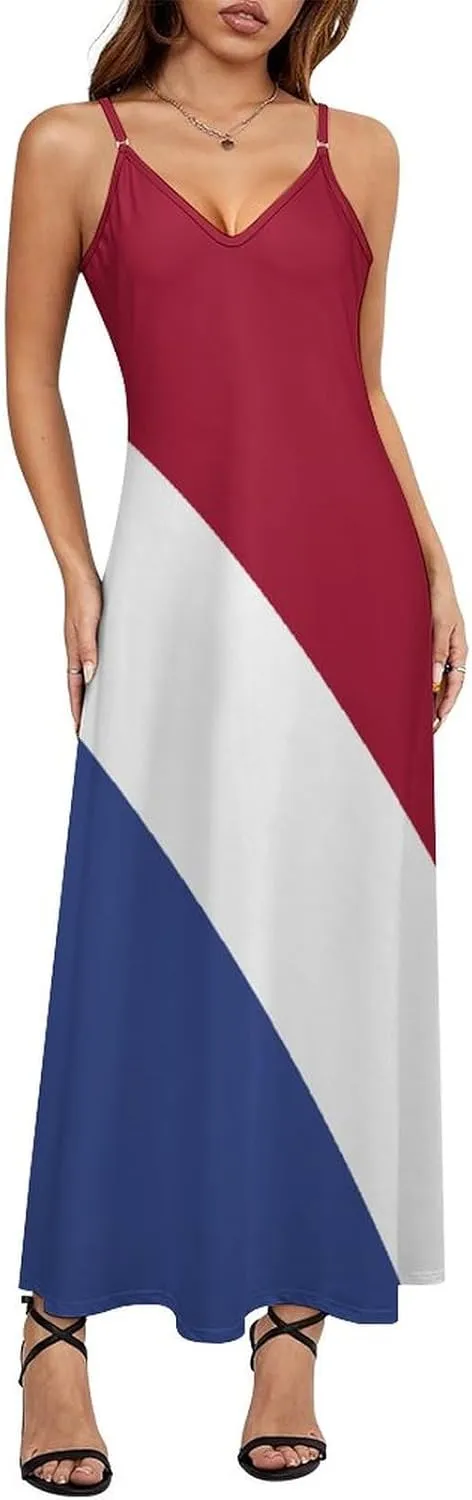 Women's Dresses North Ossetia Flag Print Casual Loose Beach Dresses