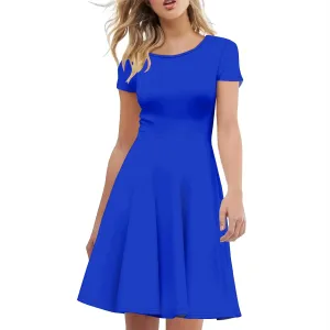 Women's Elegant Plus Size Midi Dress Vintage 50s Office Casual Solid Color Work Business Party A-Line Swing Dresses