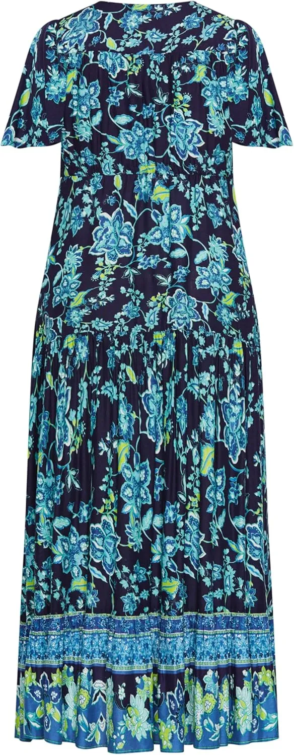 Women's Plus Size Dress-Sandy Midi