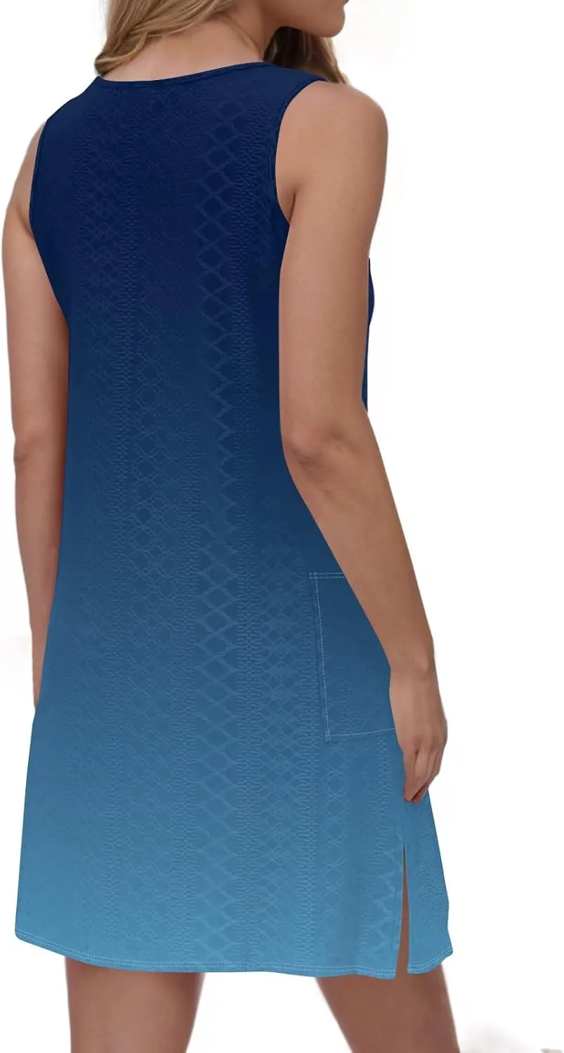 Womens Sleeveless Crew Neck Tank Dresses Casual Vacation Sundress 2025 Spring Summer Floral Hawaiian Beach Dress