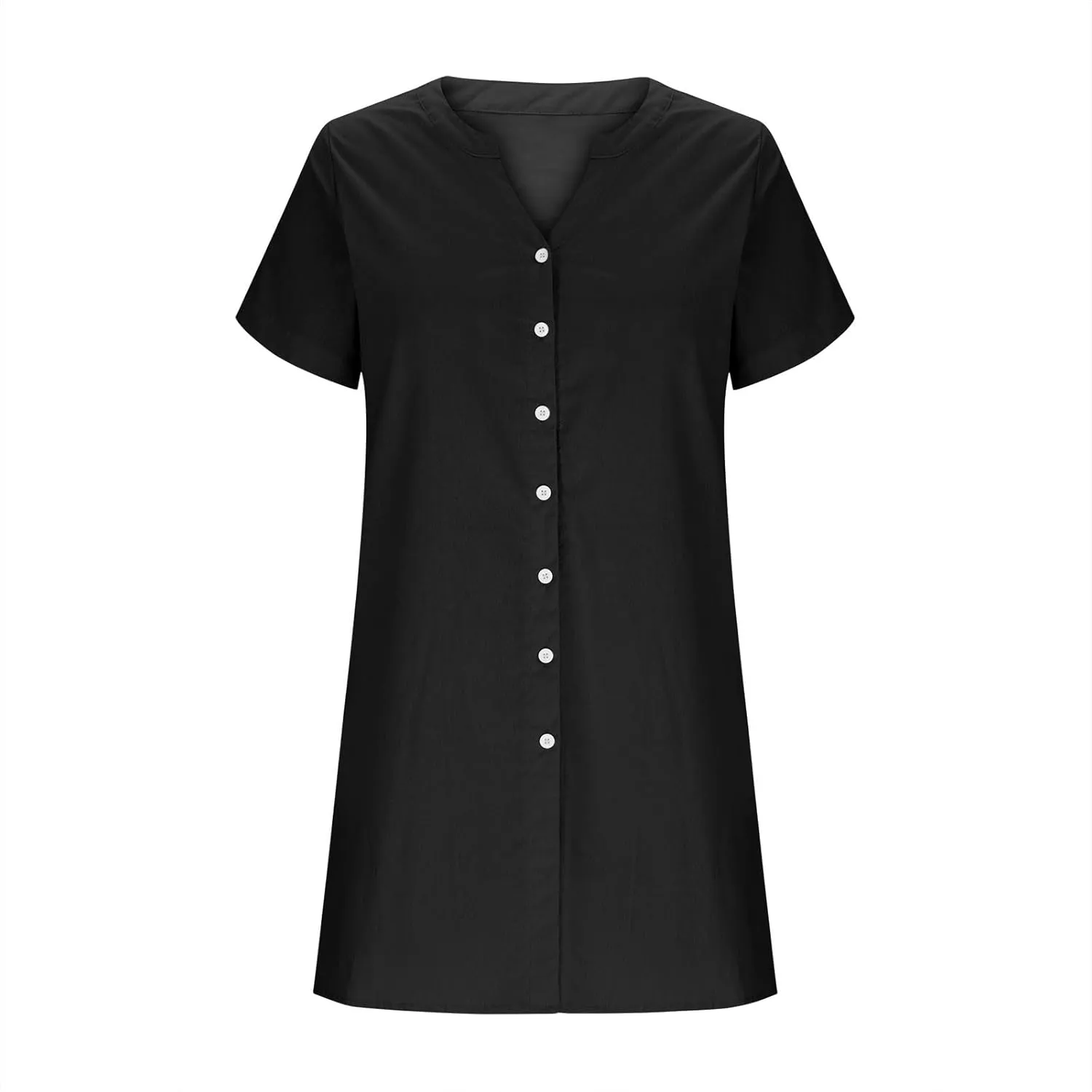 Women's Summer Short Dresses Trendy Button Down Plus Size V Neck Boho Sundress Spring Mini Dress 2025